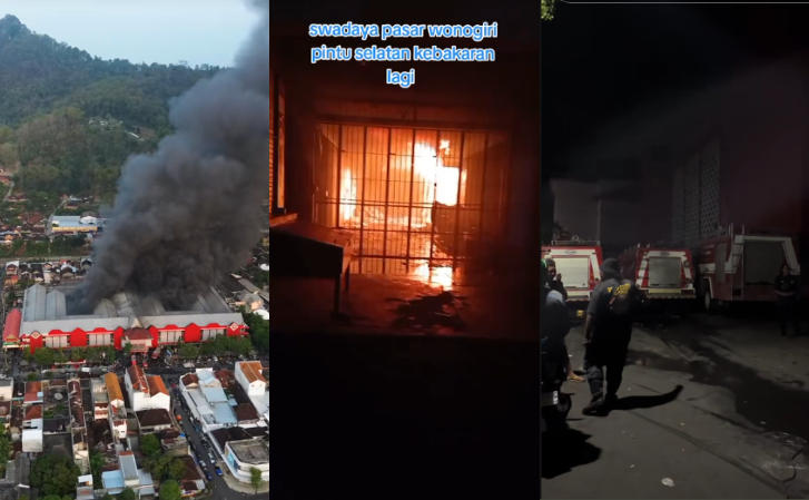 Kondisi kebakaran pasar Wonogiri Kota